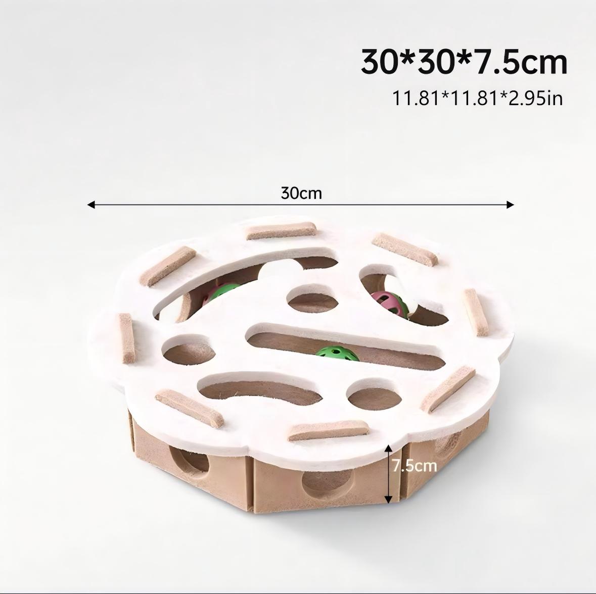 Interactive Cat Maze Puzzle Toy with Bell Ball & Felt Tunnel