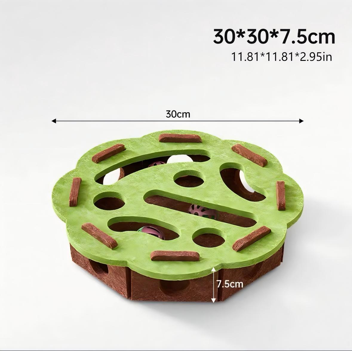 Interactive Cat Maze Puzzle Toy with Bell Ball & Felt Tunnel