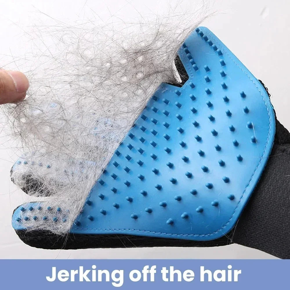 2-in-1 Pet Grooming Gloves – Bathing & Loose-Fur Removal