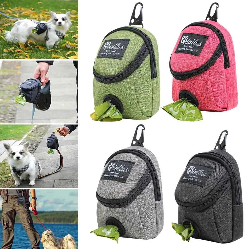 Dog Treat Training Pouch with Built-In Poop Bag Dispenser