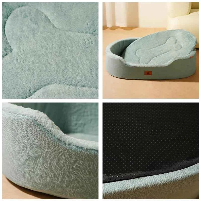 Orthopedic Waterproof Dog Couch Sofa Bed – Winter Warm Pet Bed for Small Medium & Large Dogs, Light Gray (S–XXL)