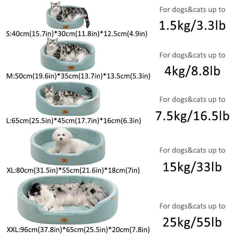 Orthopedic Waterproof Dog Couch Sofa Bed – Winter Warm Pet Bed for Small Medium & Large Dogs, Light Gray (S–XXL)
