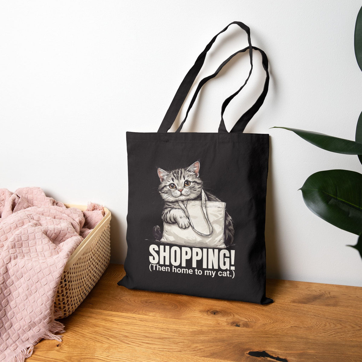 Funny Cat Shopping Tote Bag