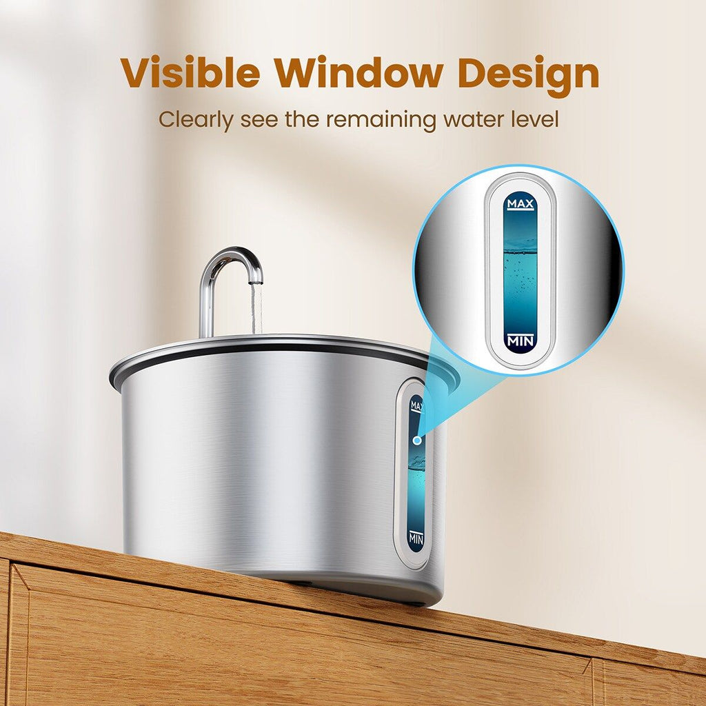 oneisall Stainless Steel Cat Water Fountain PW01SBU