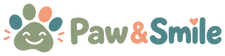Paw & Smile smiling paw logo in sage green, teal, and coral